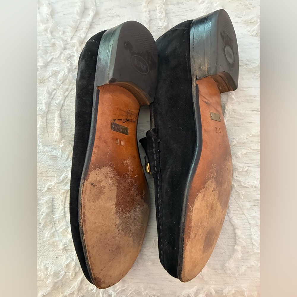 Gucci Men’s Black Suede Loafers with Gold Horsebit - Picture 4 of 4